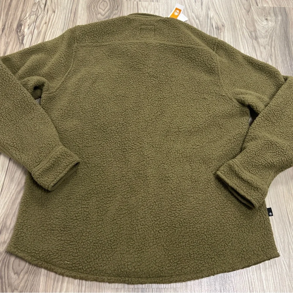 Timberland Oversized Sherpa Snap Button Shirt Jacket Chore Work Men’s Medium NWT - Picture 6 of 6